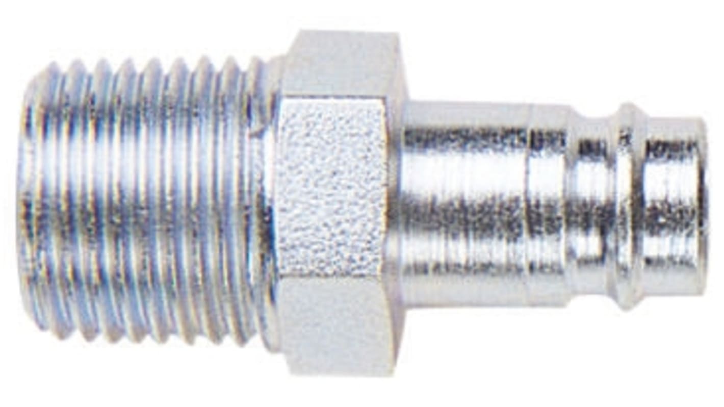 CEJN Steel Male Pneumatic Quick Connect Coupling, R 1/4 Male Threaded