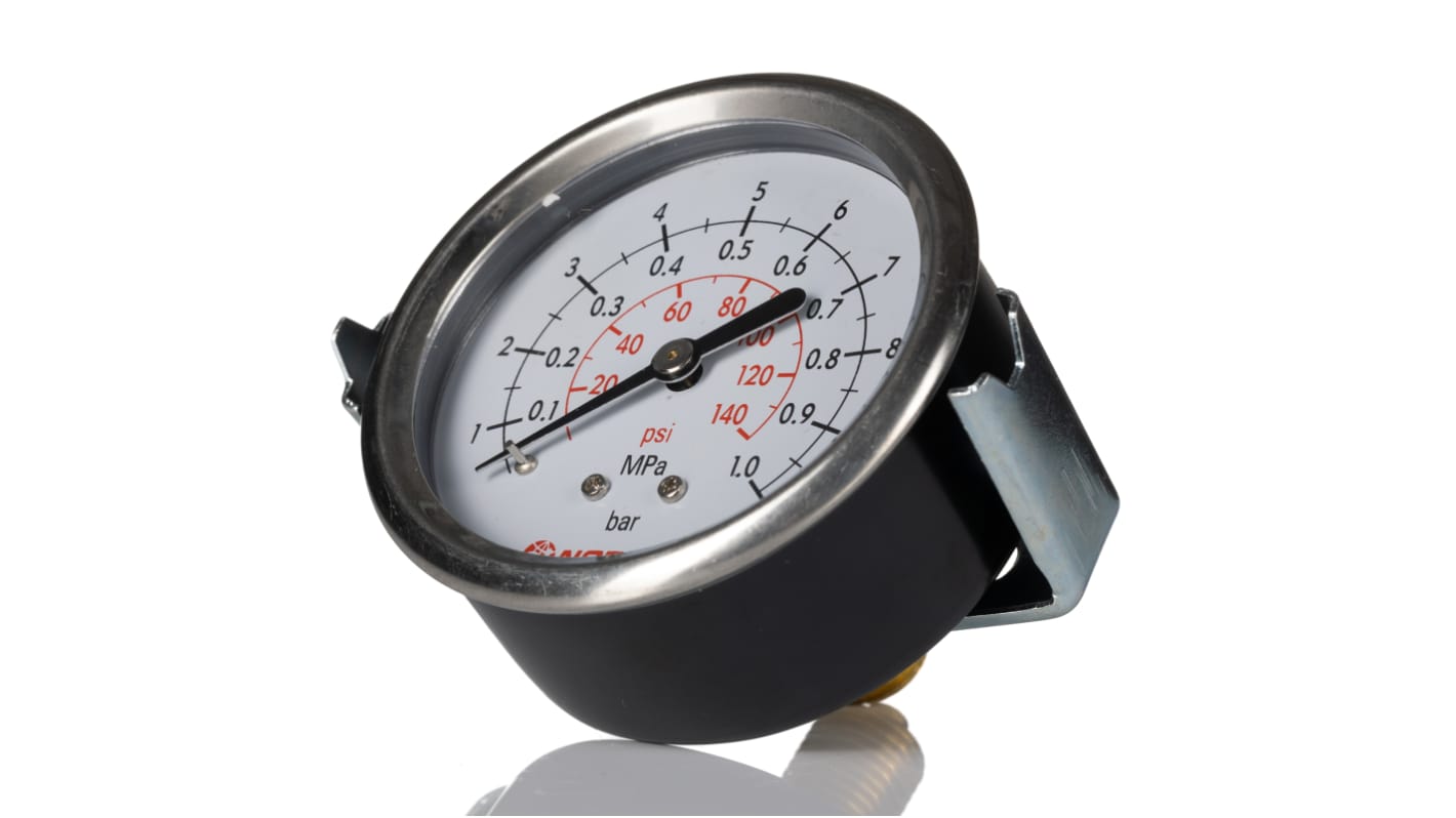 IMI Norgren G 1/4 Dial Analogue Positive Pressure Gauge 10bar, 18-015-852, 0bar min.