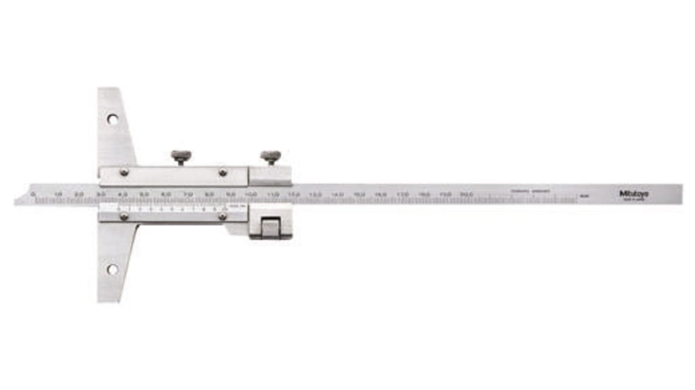 Mitutoyo 527-102 Stainless Steel Vernier Depth Gauge, 200mm