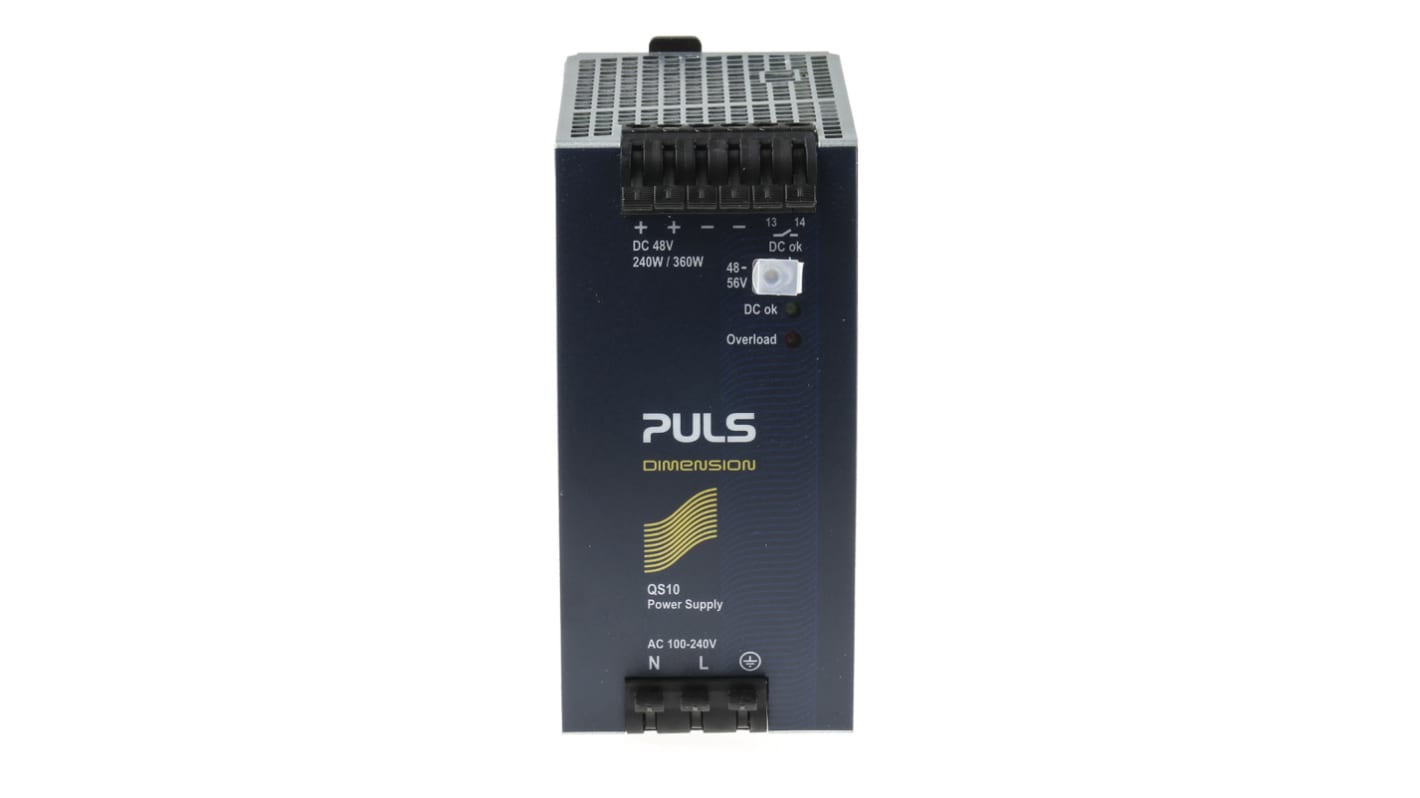 PULS DIMENSION Q Switch Mode DIN Rail Power Supply, 100 → 240V ac ac, dc Input, 48V dc dc Output, 5A Output, 240W