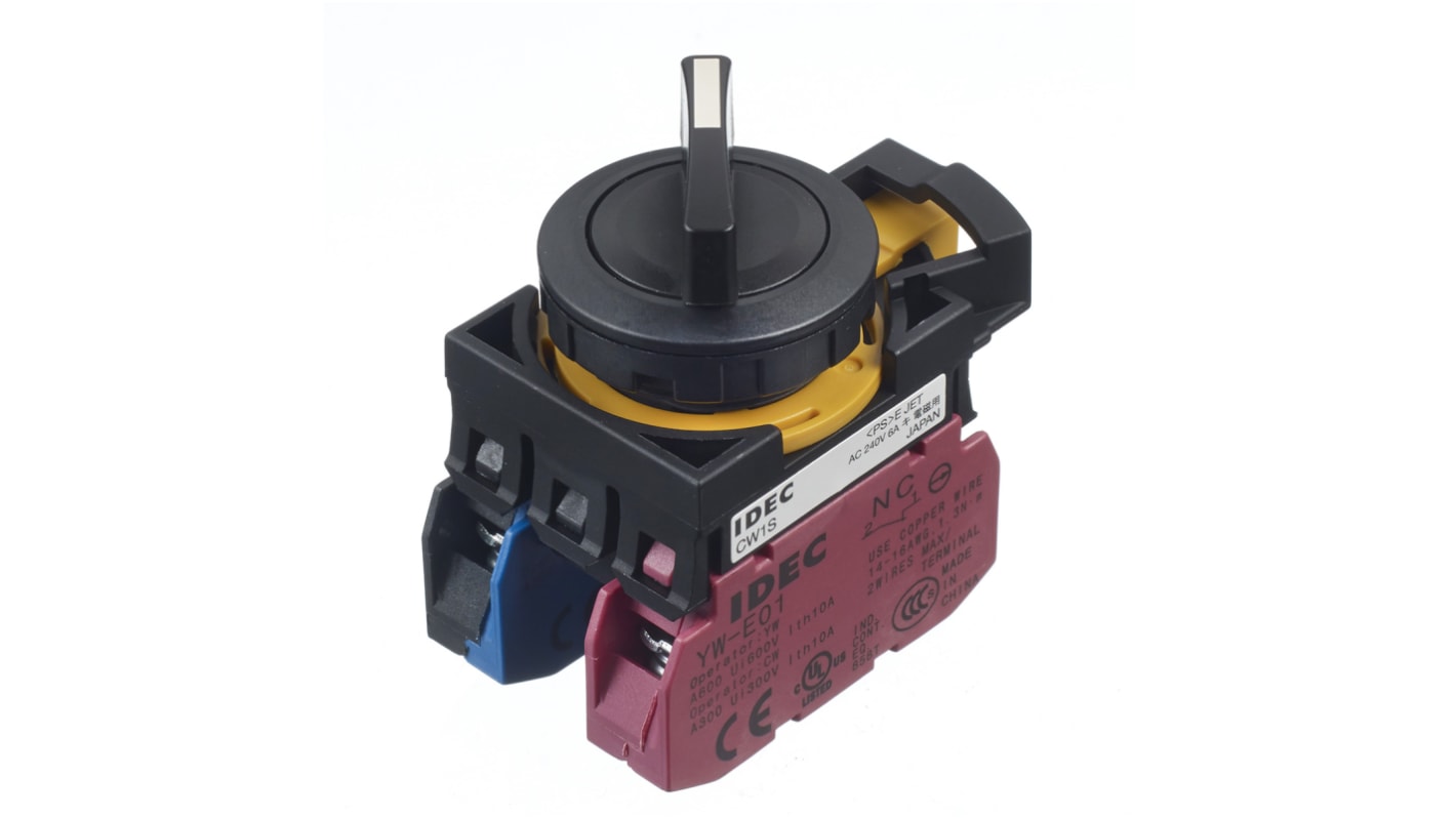 Idec 2 Position Spring Return Selector Switch - (SPDT) 22mm Cutout Diameter