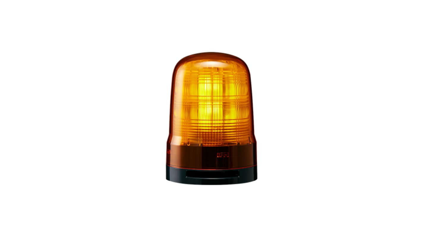 Patlite SF Series Amber Sounder Beacon, 100 →240 VAC, IP66, Base Mount