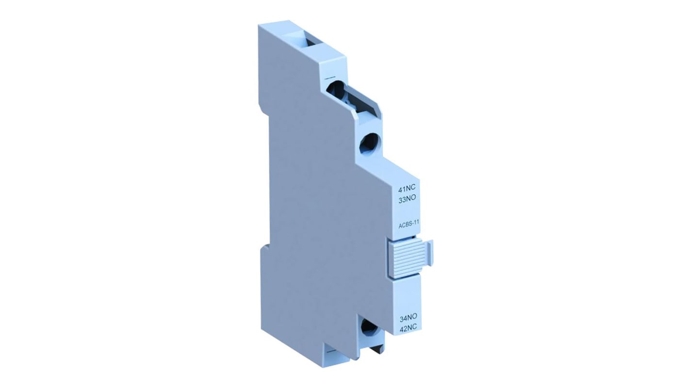 WEG Auxiliary Contact Block - 1NC + 1NO, 2 Contact, Side Mount, 10 A