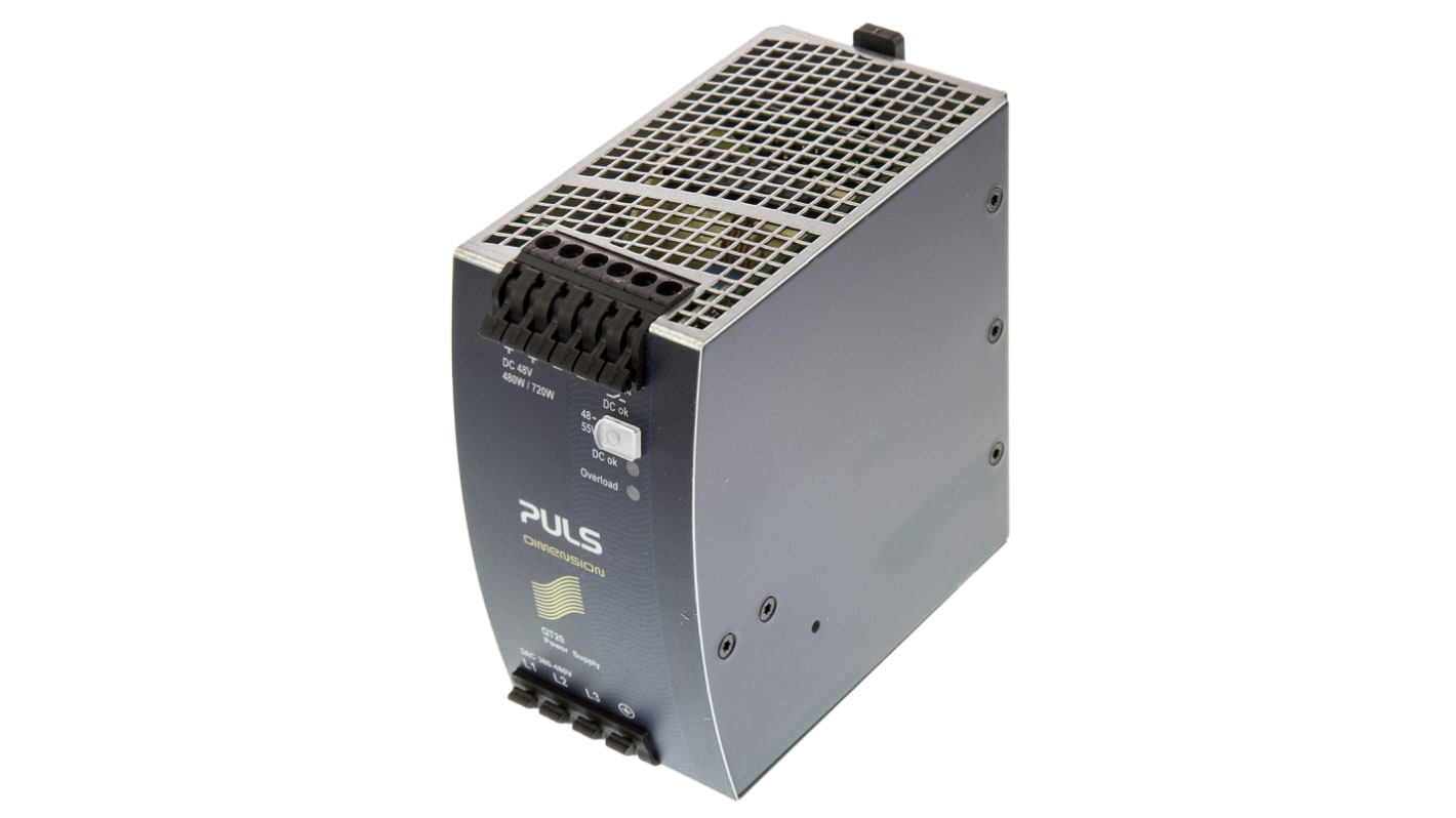 PULS DIMENSION Q Switch Mode DIN Rail Power Supply, 380 → 480V ac ac Input, 48V dc dc Output, 10A Output, 480W