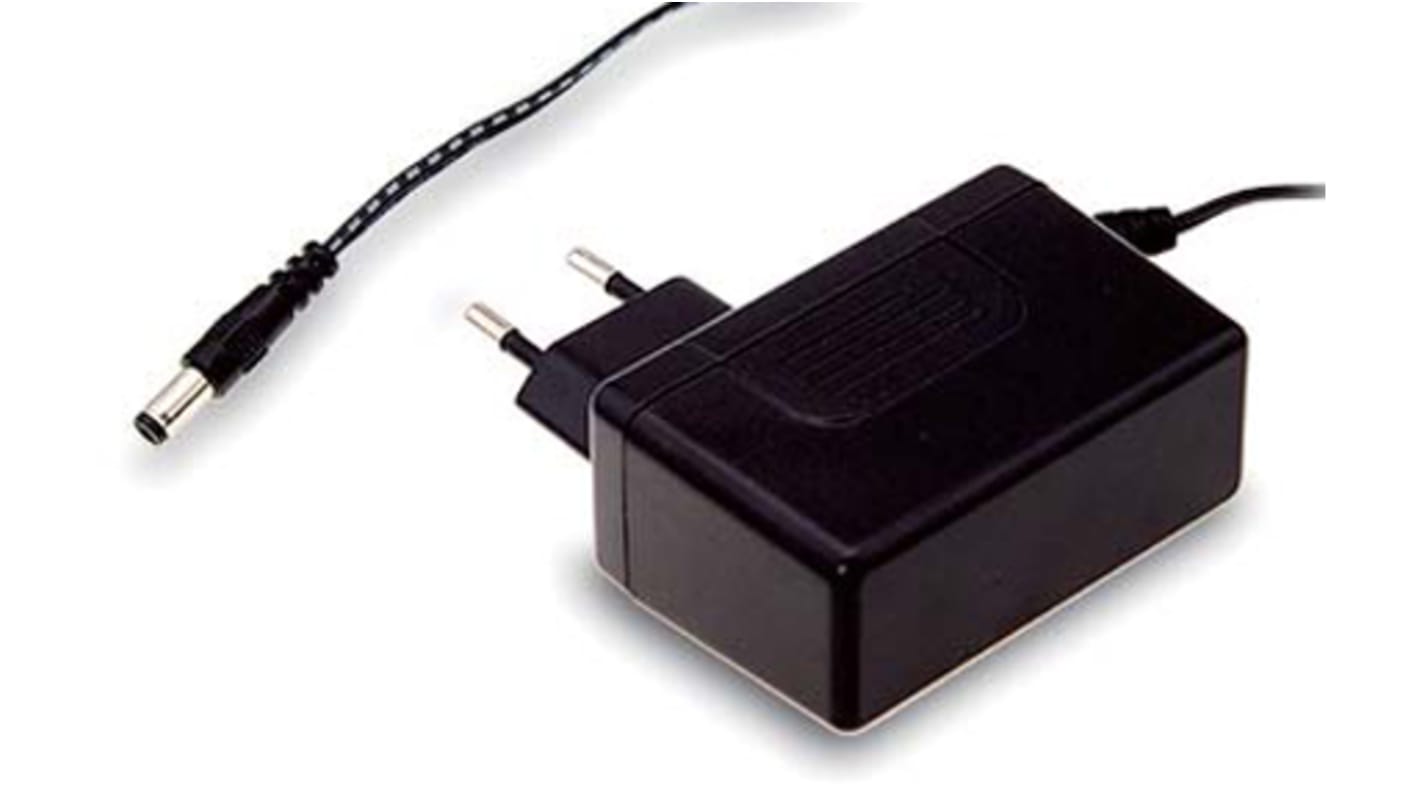 Mean Well 18W Plug-In AC/DC Adapter 15V dc Output, 1.2A Output