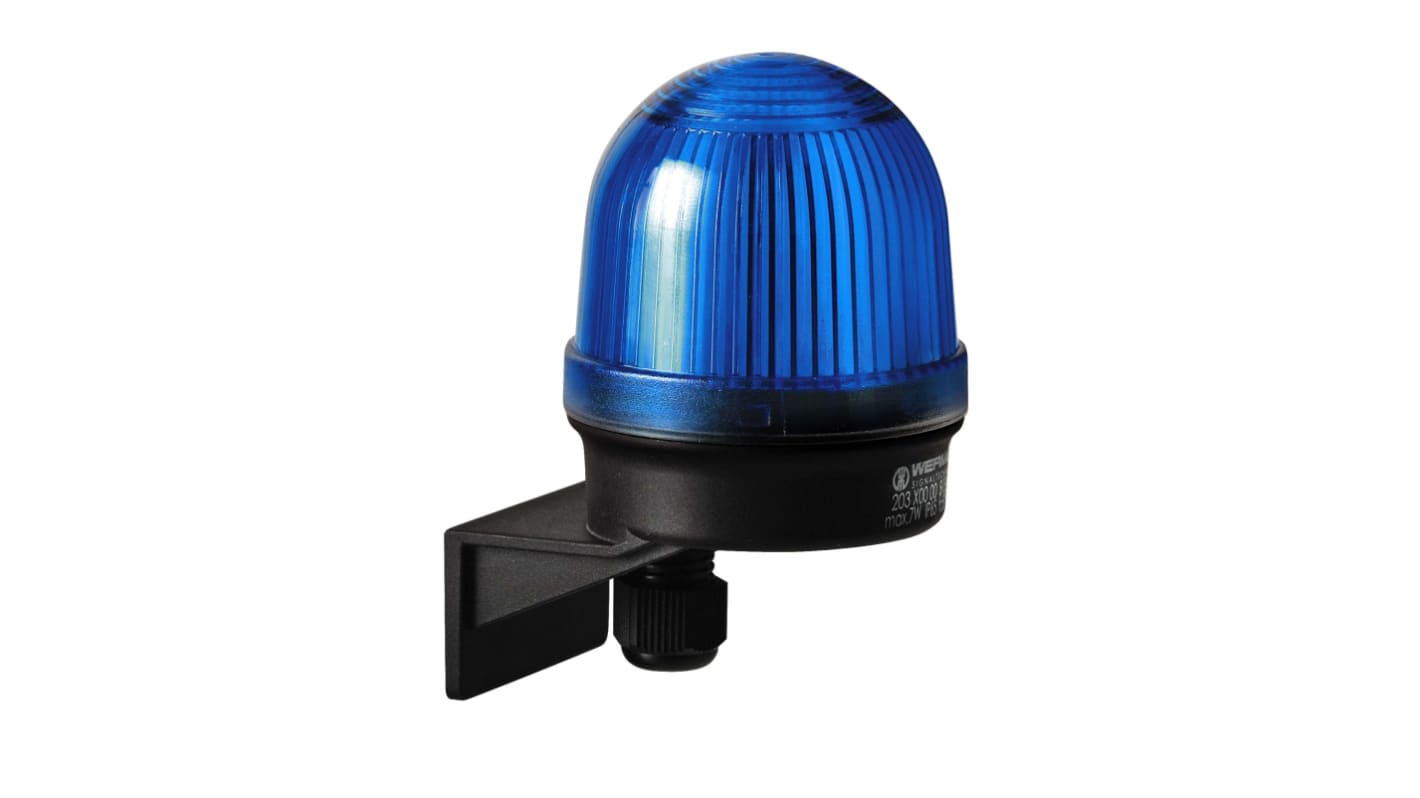 Werma 203 Series Blue Continuous lighting Beacon, 12 → 230 V, Wall Mount, Filament Bulb