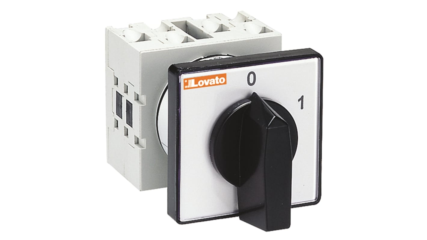 Lovato, 1P 2 Position 60° Rotary Switch, 20A, Knob Actuator