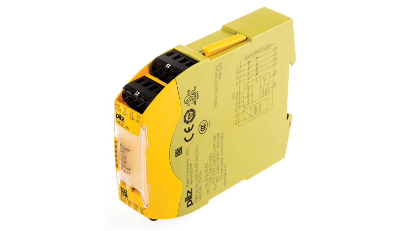 Pilz PNOZ s6 Series Dual-Channel Two Hand Control Safety Relay, 48 → 240V ac/dc, 3 Safety Contact(s)