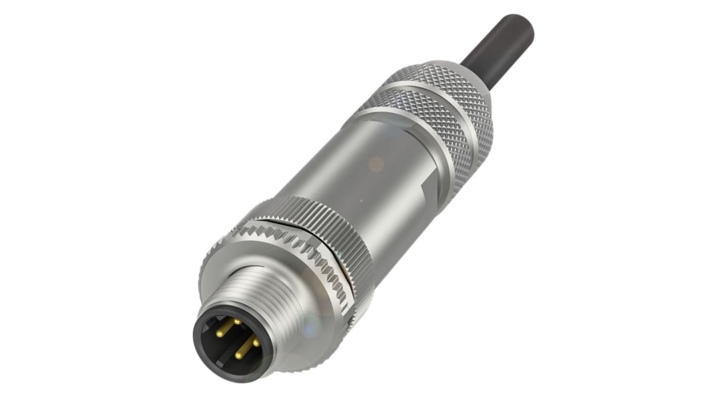 BALLUFF Industrial Circular Connectors, 4 Contacts, Cable Mount, M12 Connector, Plug, IP67