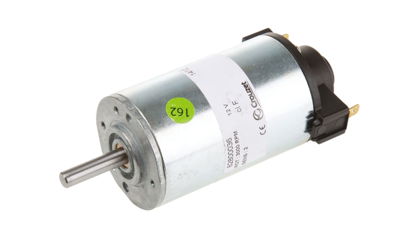 Crouzet Brushed, 15.7 W, 12 V dc, 75 mNm, 2000 rpm, 6mm Shaft Diameter