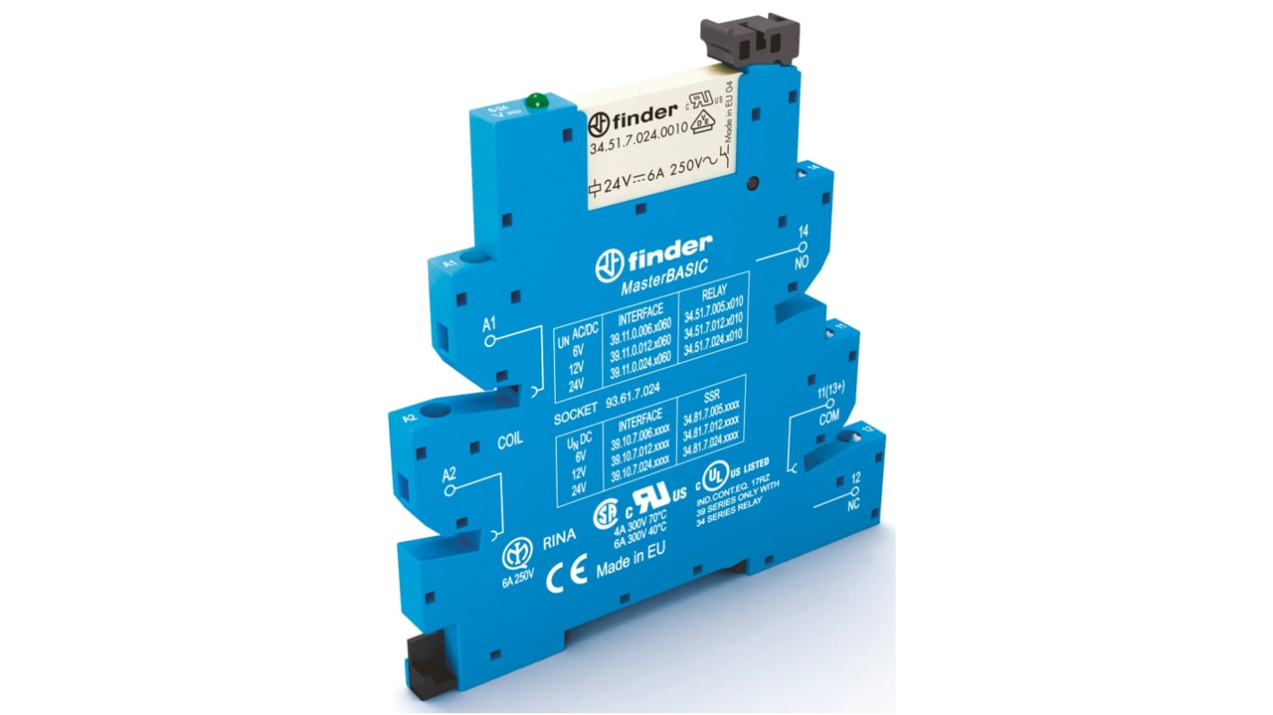 Finder  DIN Rail Mount Interface Relay, 110V ac/dc Coil, SPDT
