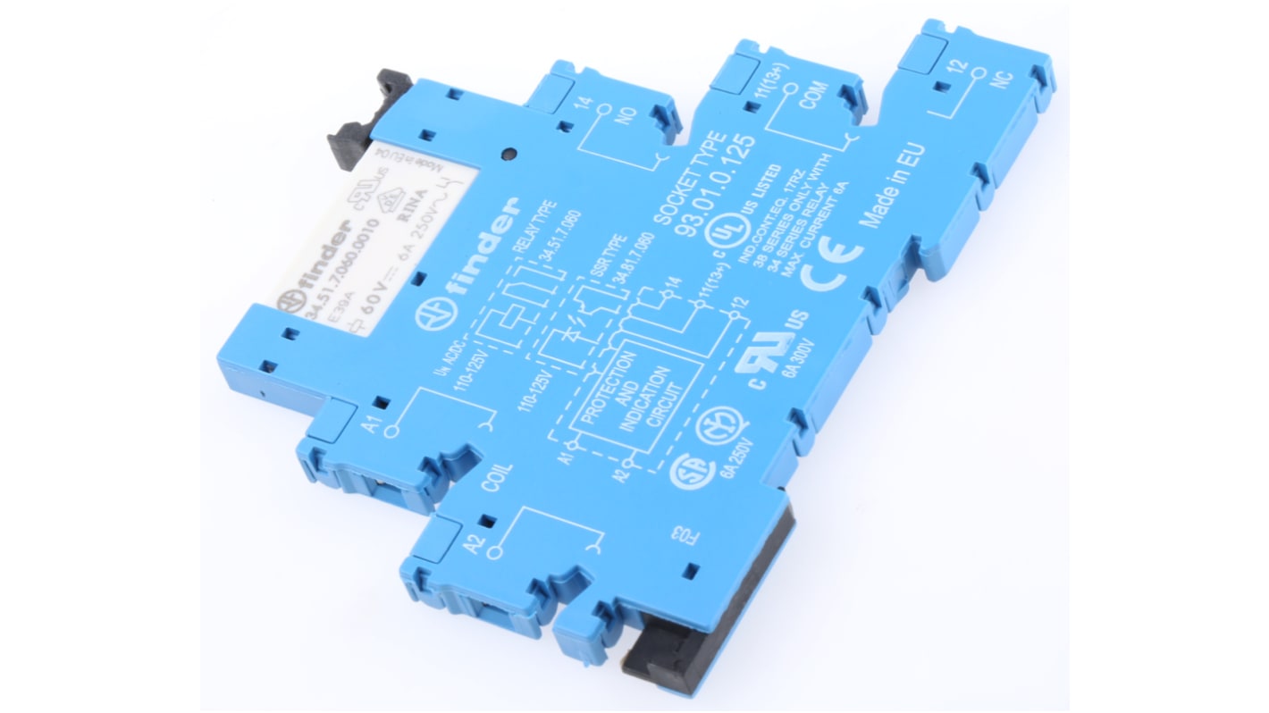 Finder  DIN Rail Mount Interface Relay, 110 → 125V ac/dc Coil, SPDT