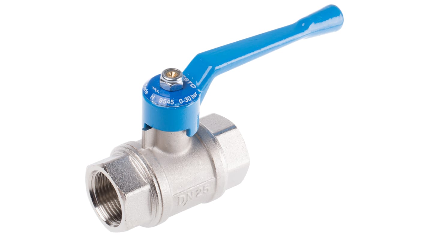 Festo Brass 2 Way, Ball Valve, G 25.4mm, 25mm, -0.95 → 30bar Operating Pressure