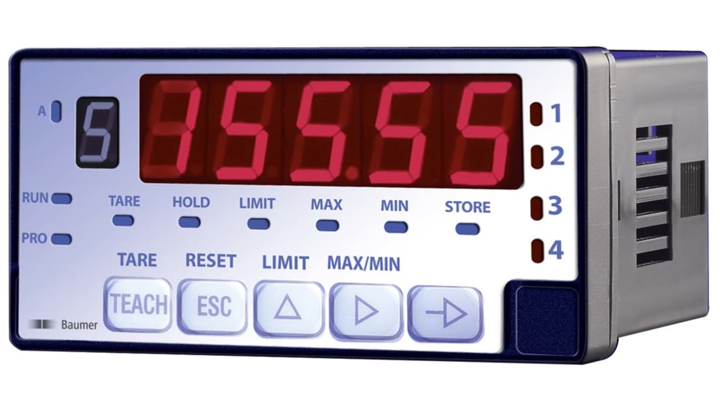 Baumer PA420 LED Digital Panel Multi-Function Meter for Current, Voltage, 93mm x 45mm