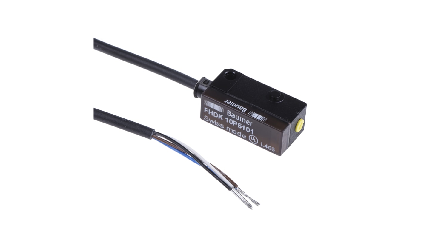 Baumer Diffuse Photoelectric Sensor, Block Sensor, 20 mm → 120 mm Detection Range