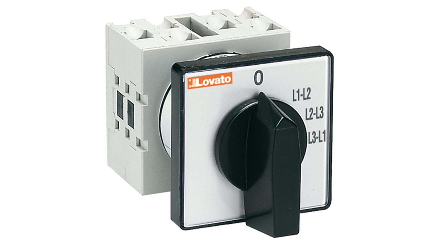 Lovato 4 Position 90° Rotary Switch, 16A, Knob Actuator