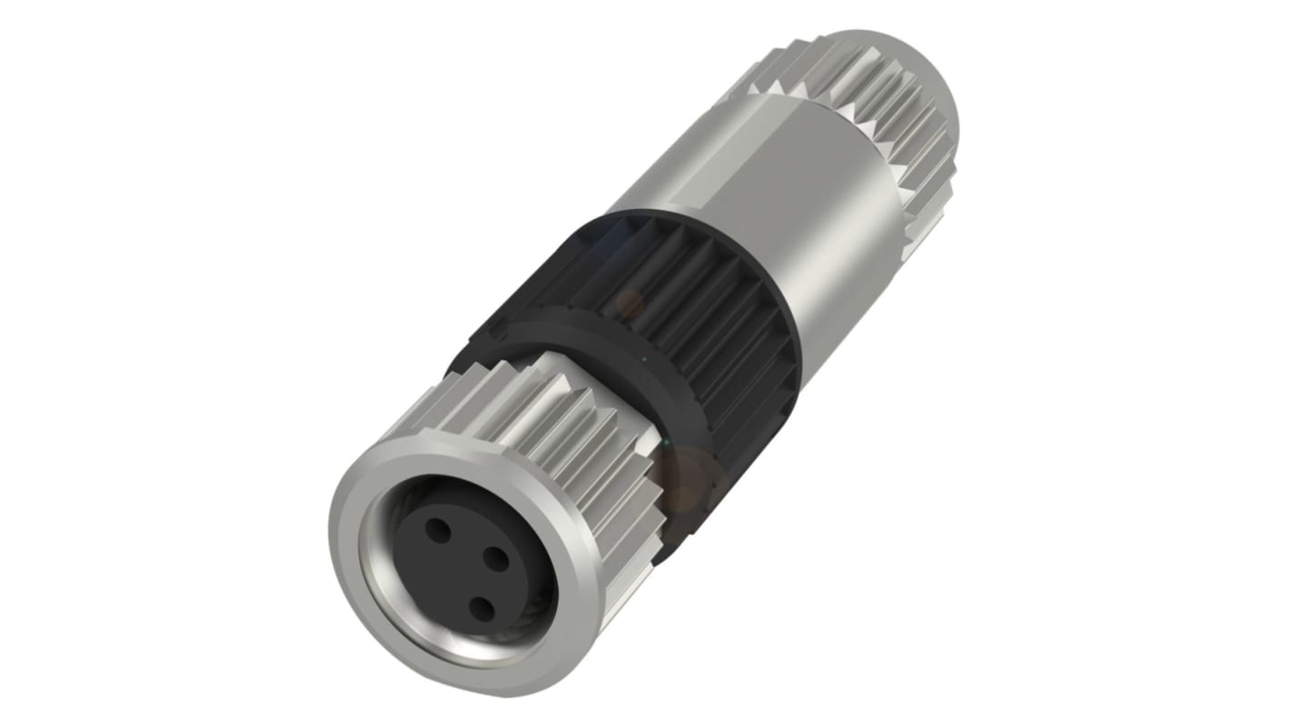 BALLUFF Industrial Circular Connectors, 3 Contacts, Cable Mount, M8 Connector, Socket, IP67