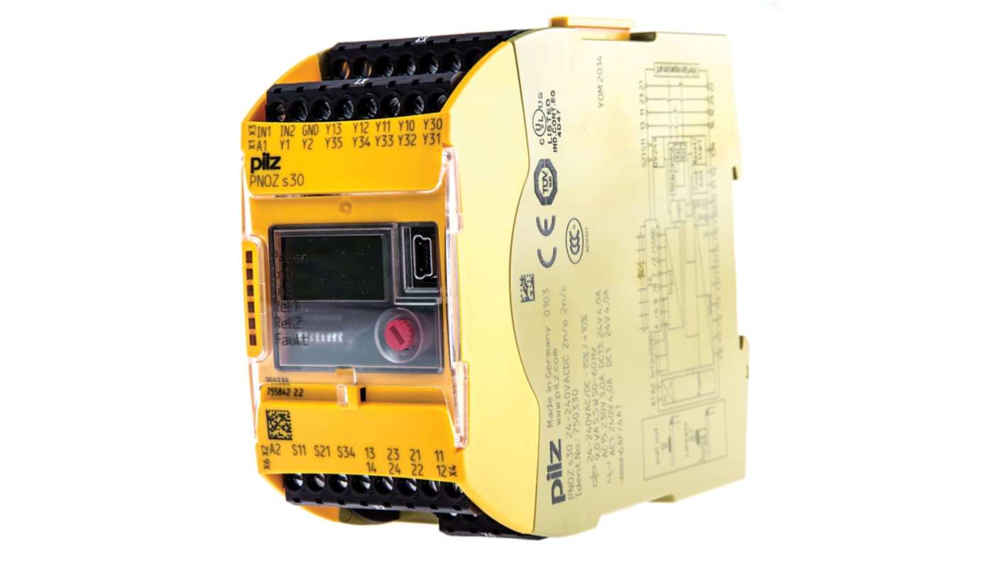Pilz PNOZ s30 Series Single-Channel Speed/Standstill Monitoring Safety Relay, 24 → 240V ac/dc, 2 Safety