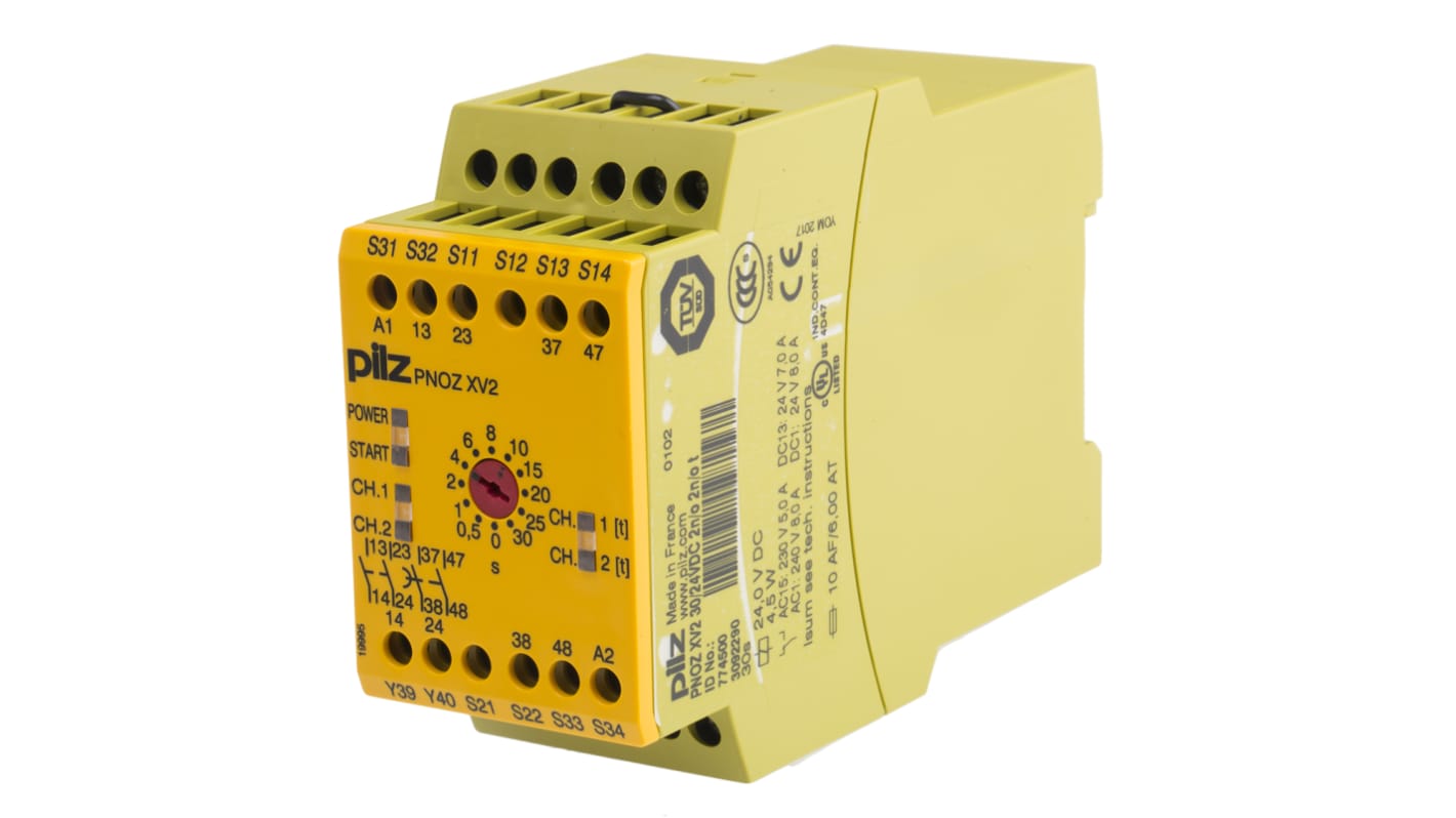 Pilz PNOZ XV2 Series Dual-Channel Safety Switch/Interlock Safety Relay, 24V dc, 2 Safety Contact(s)