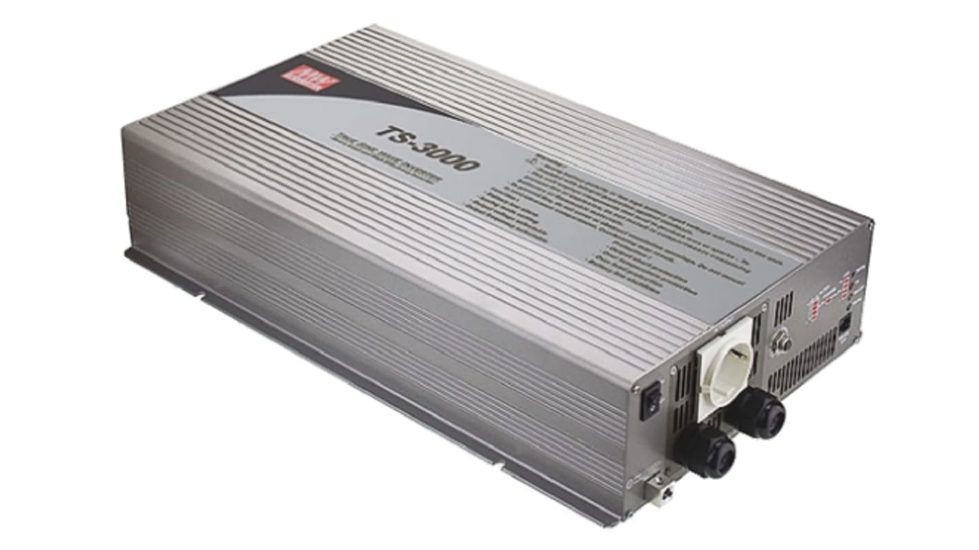 Mean Well Pure Sine Wave 3000W Power Inverter, 10.5 → 15V dc Input, 230V ac Output