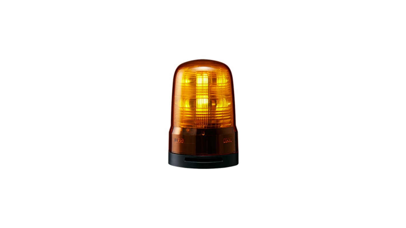 Patlite SF Series Amber Sounder Beacon, 12→24 VDC, IP66, Base Mount