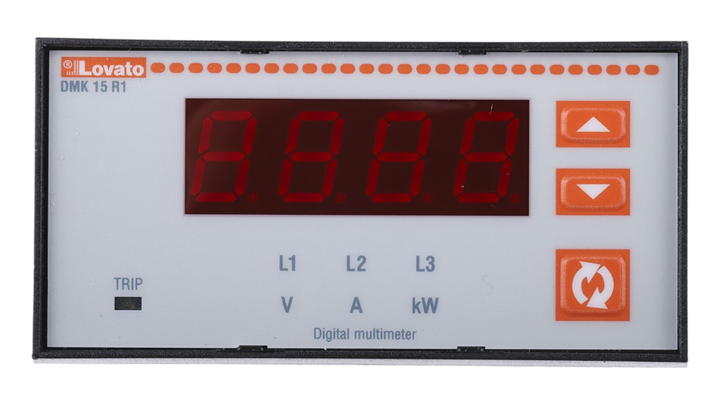Lovato LED Digital Panel Multi-Function Meter for Current, Power, Voltage, 45mm x 91mm