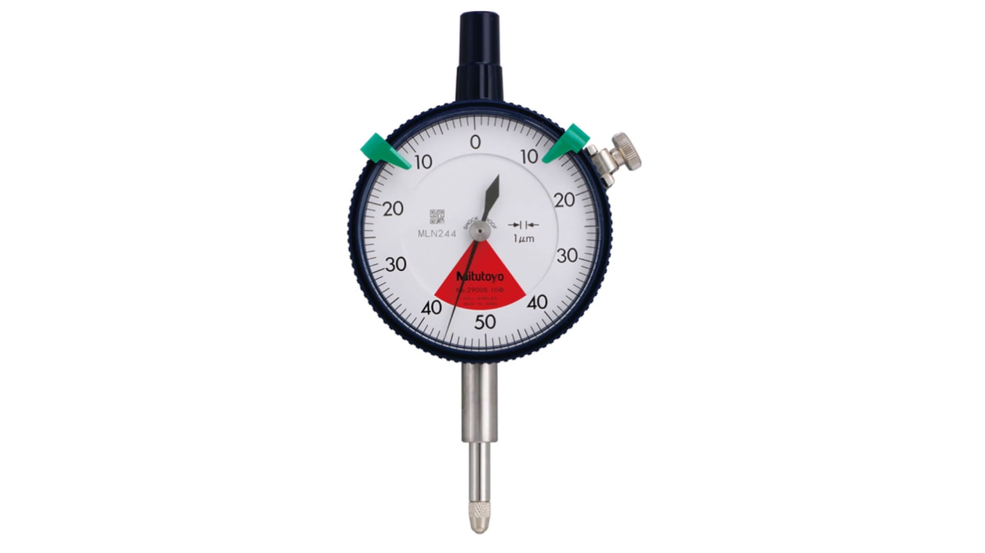 Mitutoyo 2900S-10Metric Dial Indicator, 0.08 mm Measurement Range, 0.001 mm Resolution