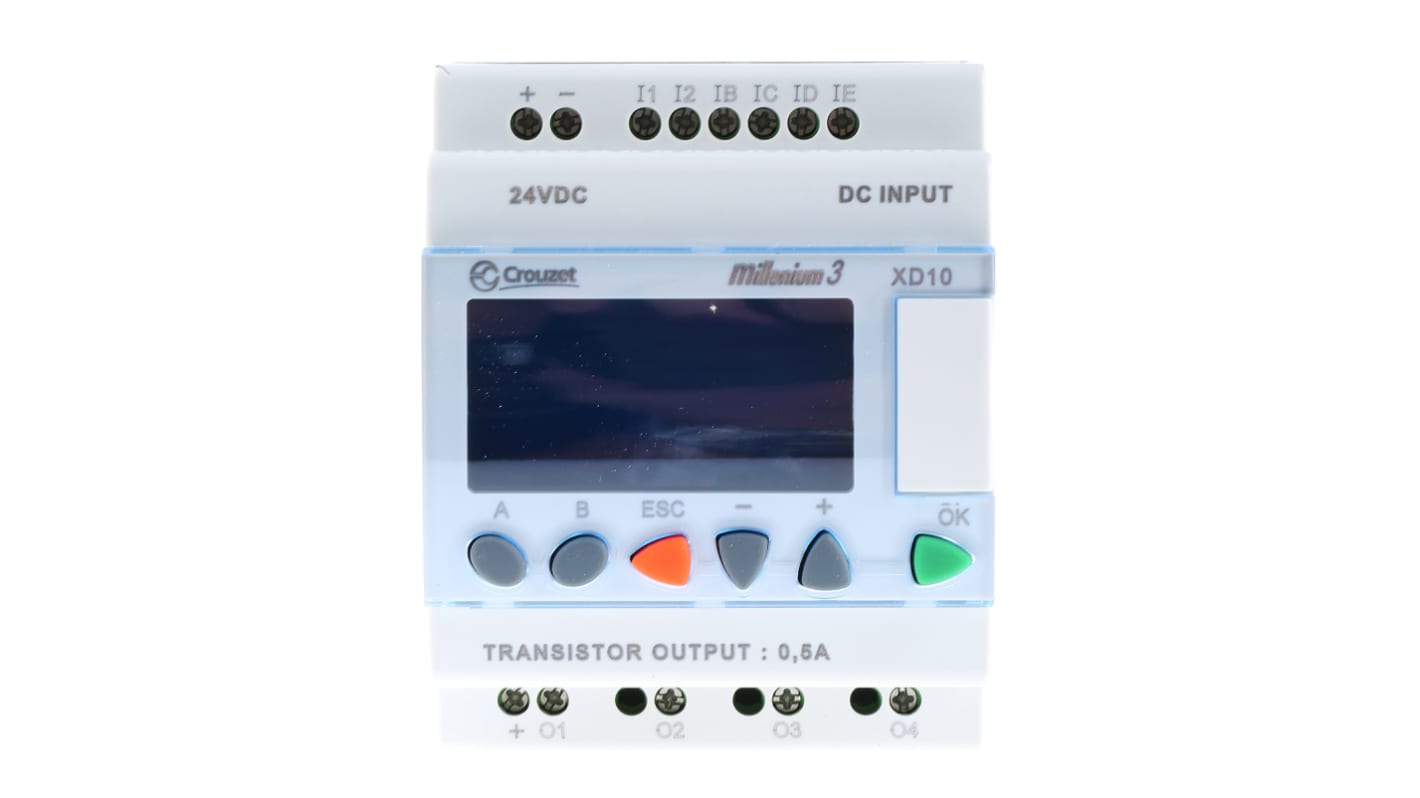 Crouzet, Millenium 3, Logic Module - 6 Inputs, 4 Outputs, Transistor, Front Panel Interface