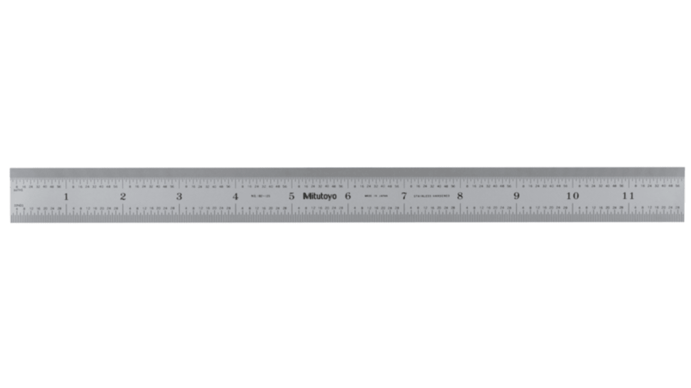 Mitutoyo 300mm Steel Imperial, Metric Ruler