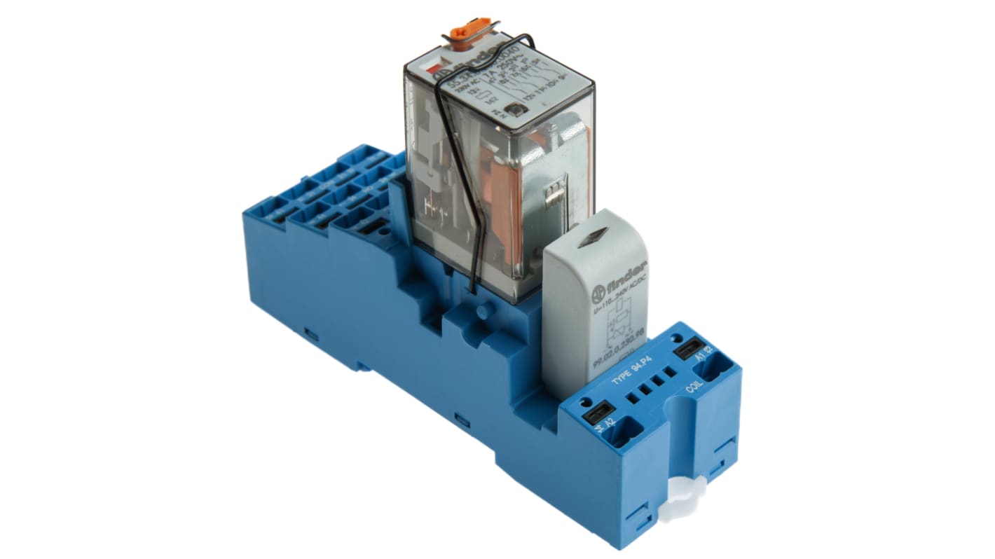 Finder  DIN Rail Mount Interface Relay, 230V ac Coil, 7A Load Current, 4PDT