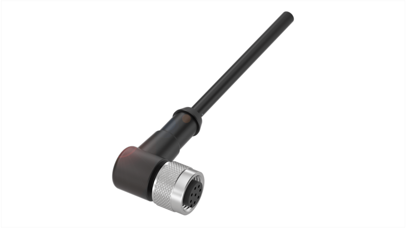 BALLUFF Right Angle Female 8 way M12 to Unterminated Sensor Actuator Cable, 5m