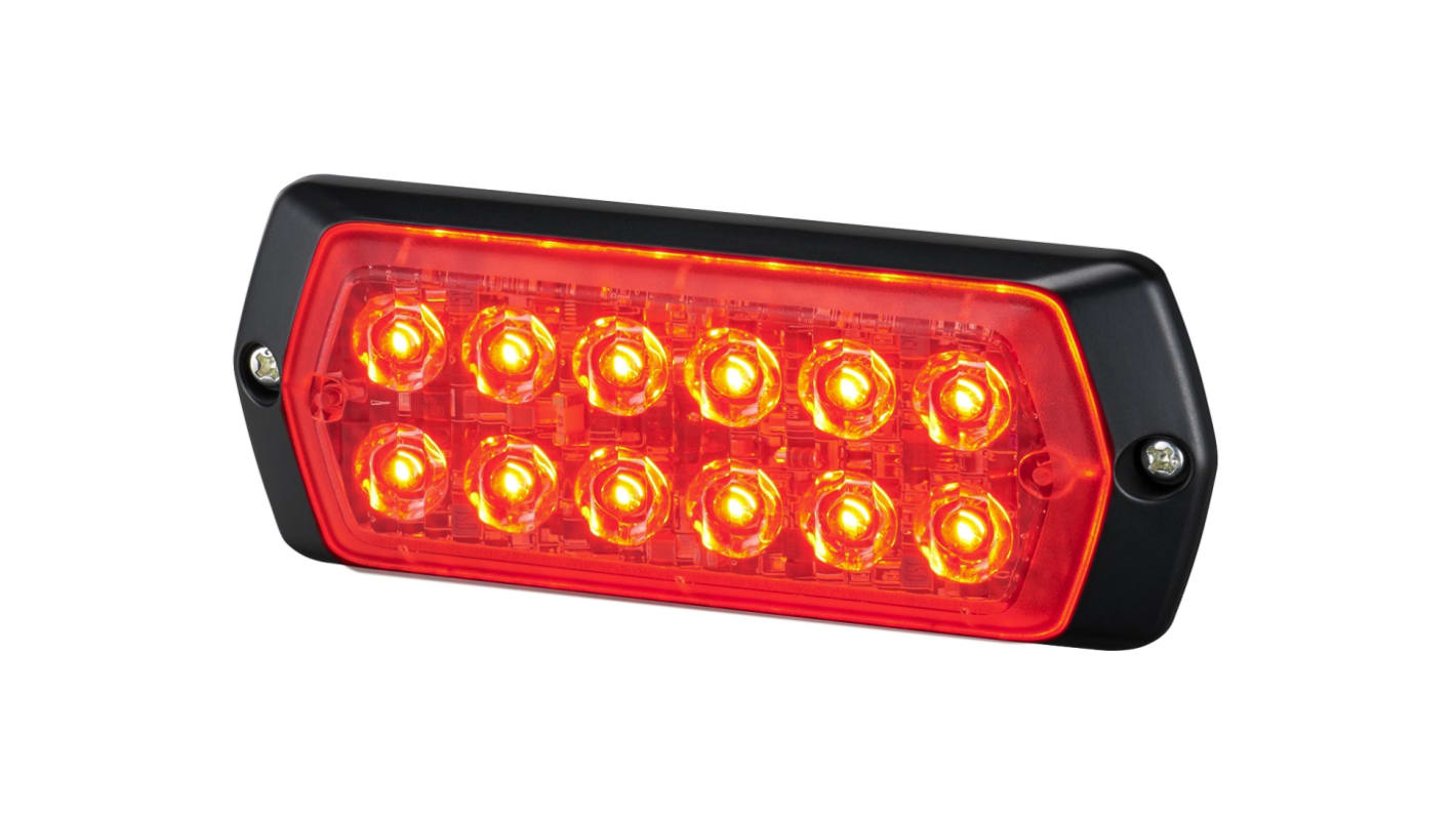 Patlite LPT Series Red Multiple Effect Warning Light, 12 → 24 V, Surface Mount, LED Bulb, IP68