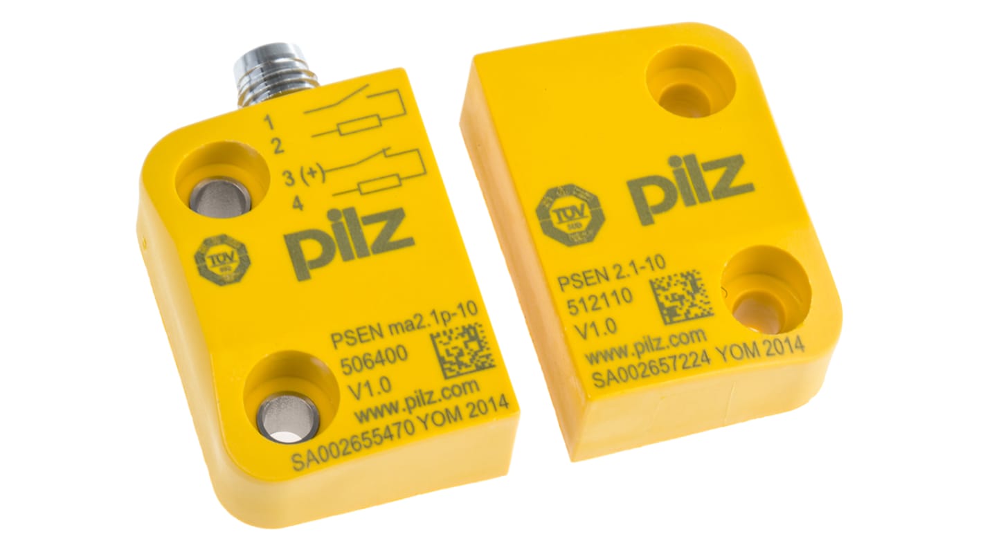 Pilz Magnetic Non-Contact Safety Switch, 24V dc, Plastic Housing, NO/NC, M8