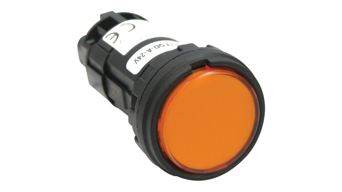 Idec Orange Panel Mount Indicator, 24.1 x 22.3mm Mounting Hole Size, Screw Terminal Termination