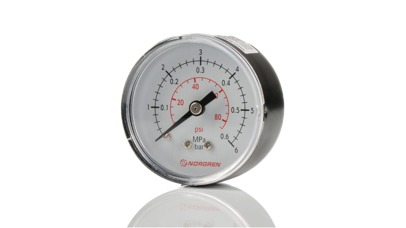 IMI Norgren Dial Pressure Gauge 6bar, 18-013-012, 0bar min.