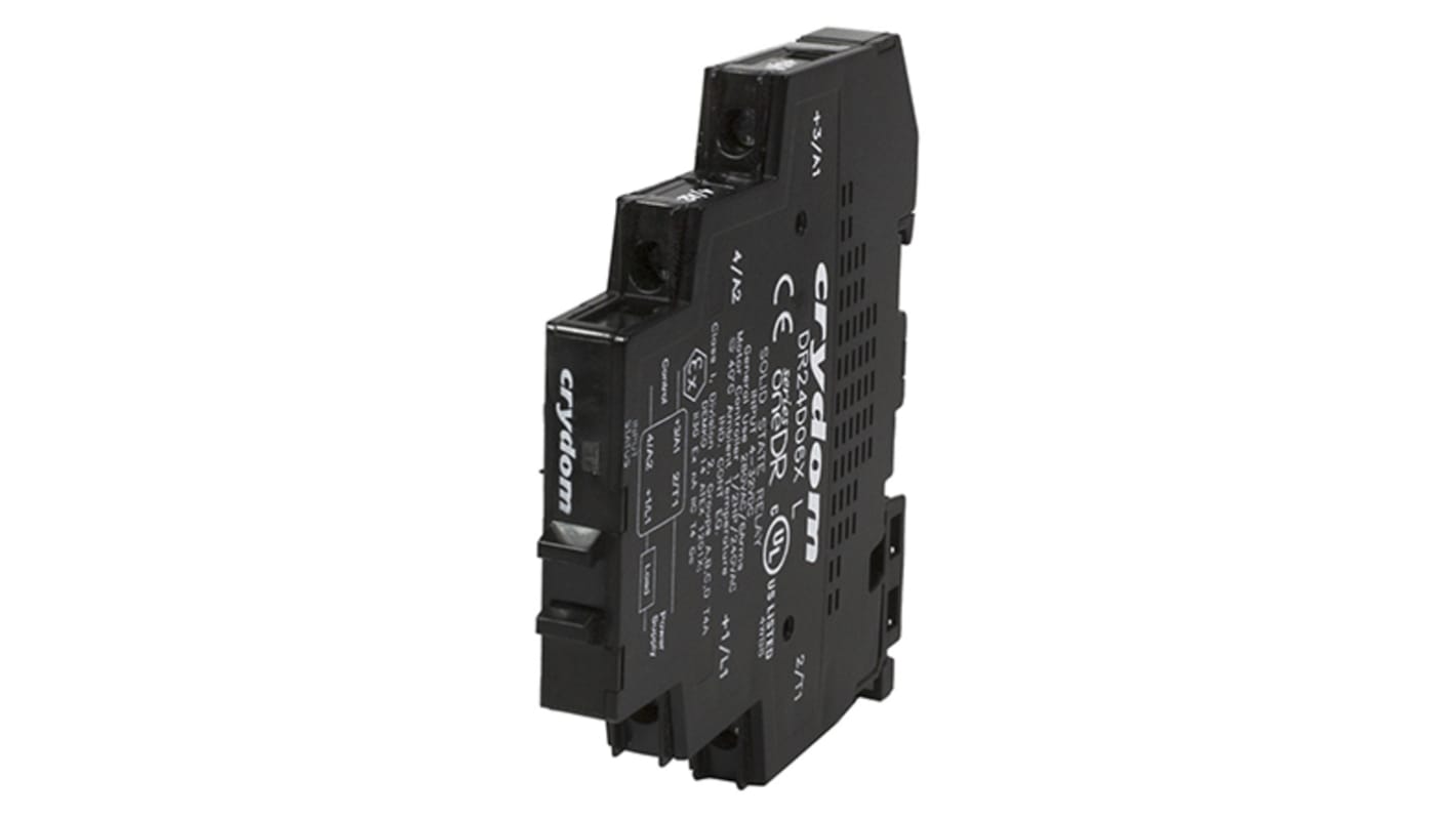Sensata / Crydom DIN Rail Solid State Interface Relay, 6 A dc Max Load, 600 V ac Max Load, 32 V dc Max Control