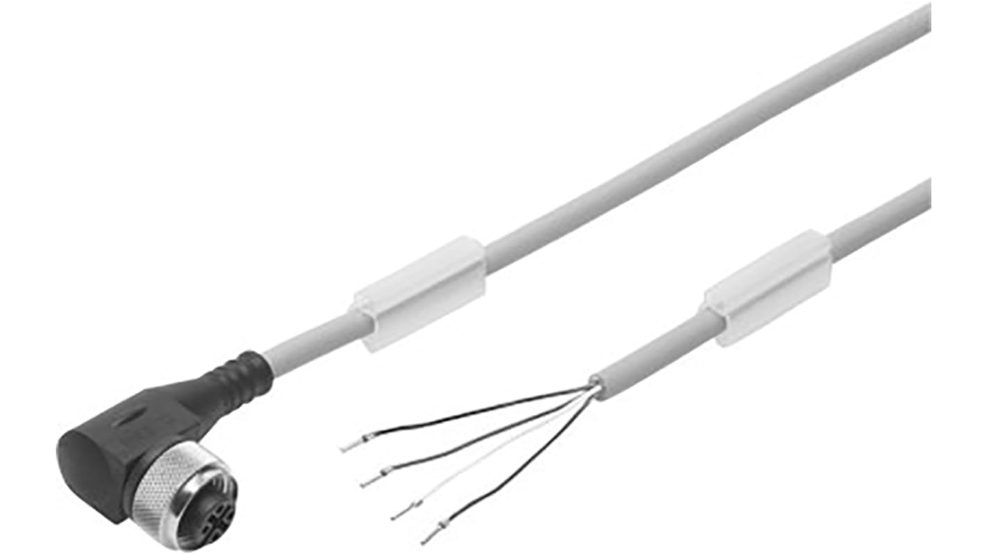 Festo Connecting Cable Pneumatic Sensor, IP65, IP68, IP69K, 0 to 60V ac/dc, NEBU-M12, 541329