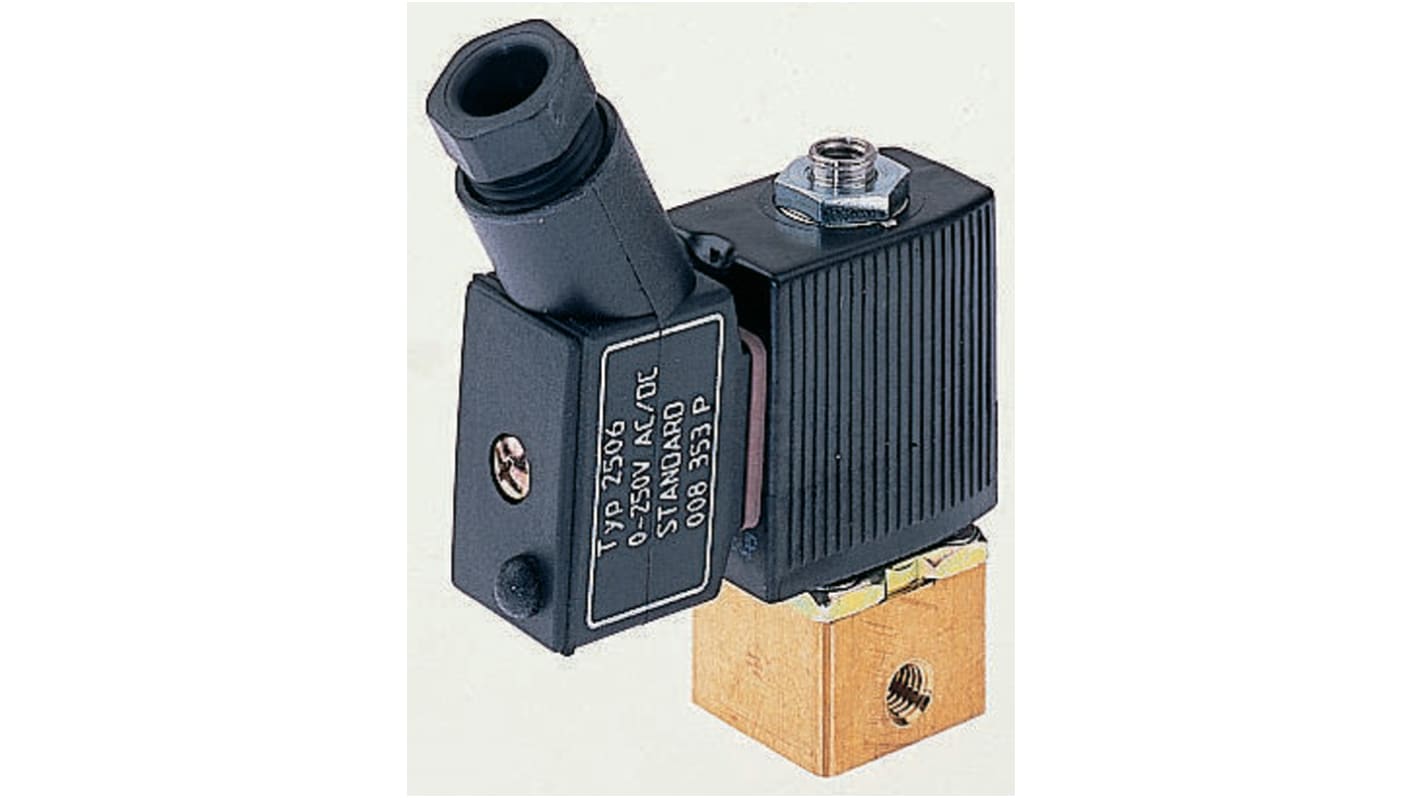 Burkert Solenoid Valve 134159, 3 port(s) , NC, 24 V dc, 1/8in