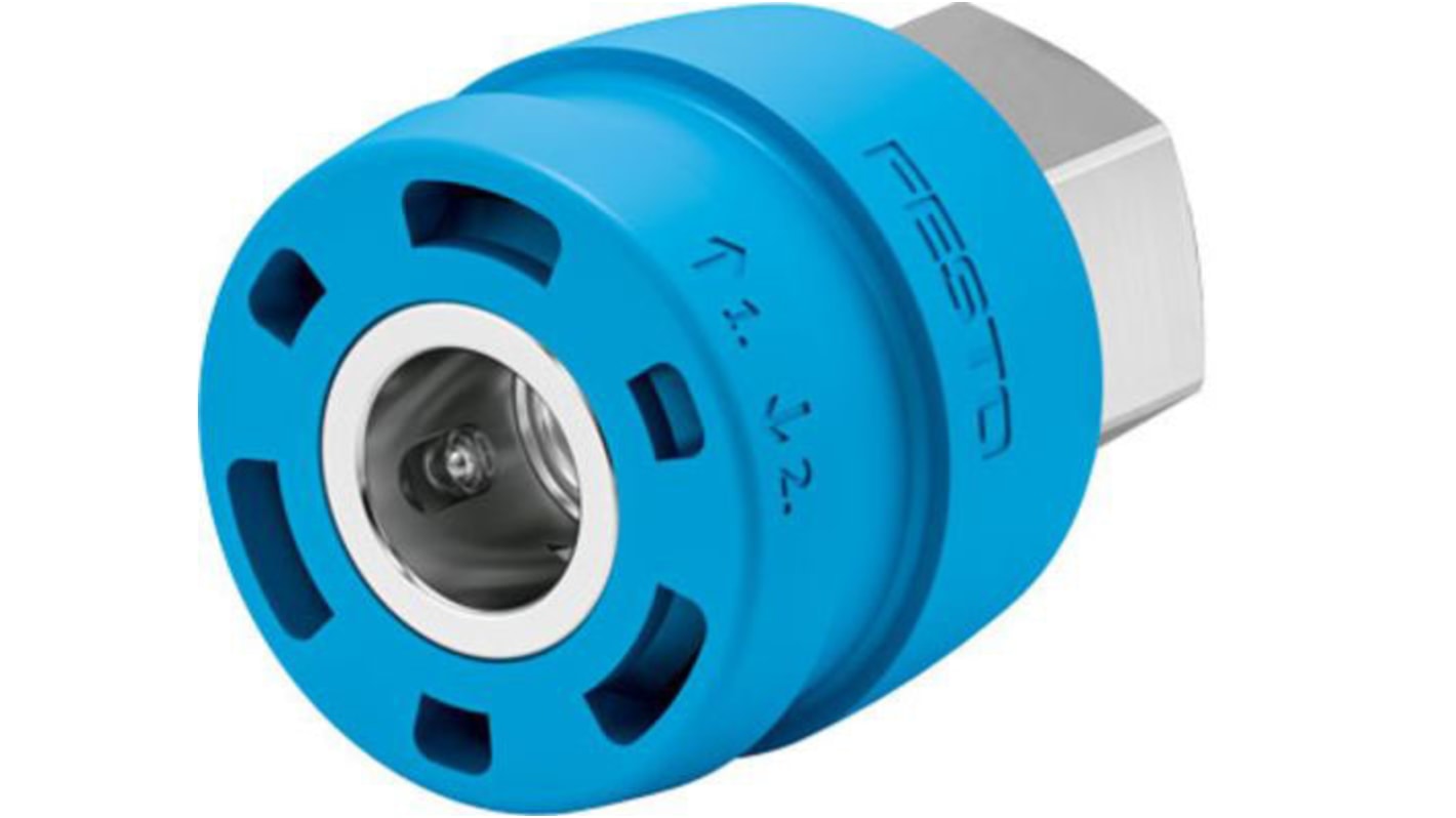 Festo Brass Female Pneumatic Quick Connect Coupling, 3/8in Threaded
