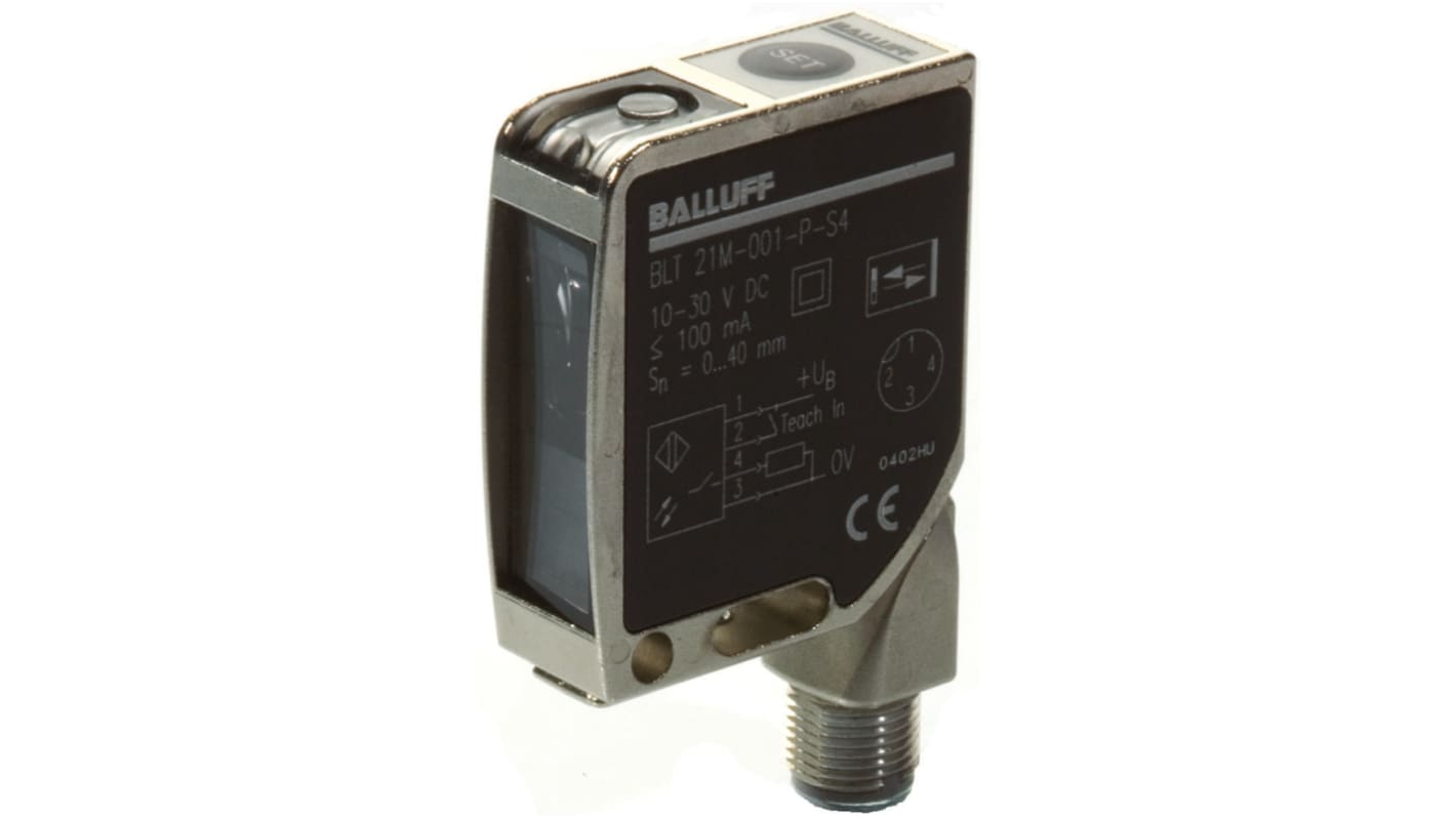 BALLUFF Light Intensity Sensors 40 mm, Ultraviolet LED, PNP, 30 mA, 10 → 30 V, IP67