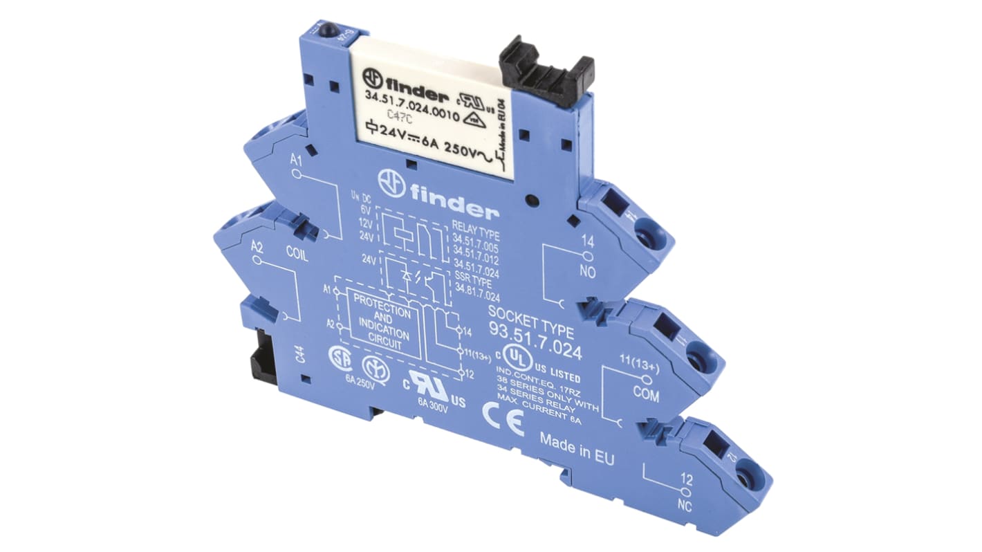 Finder  DIN Rail Mount Interface Relay, 230V ac/dc Coil, SPST