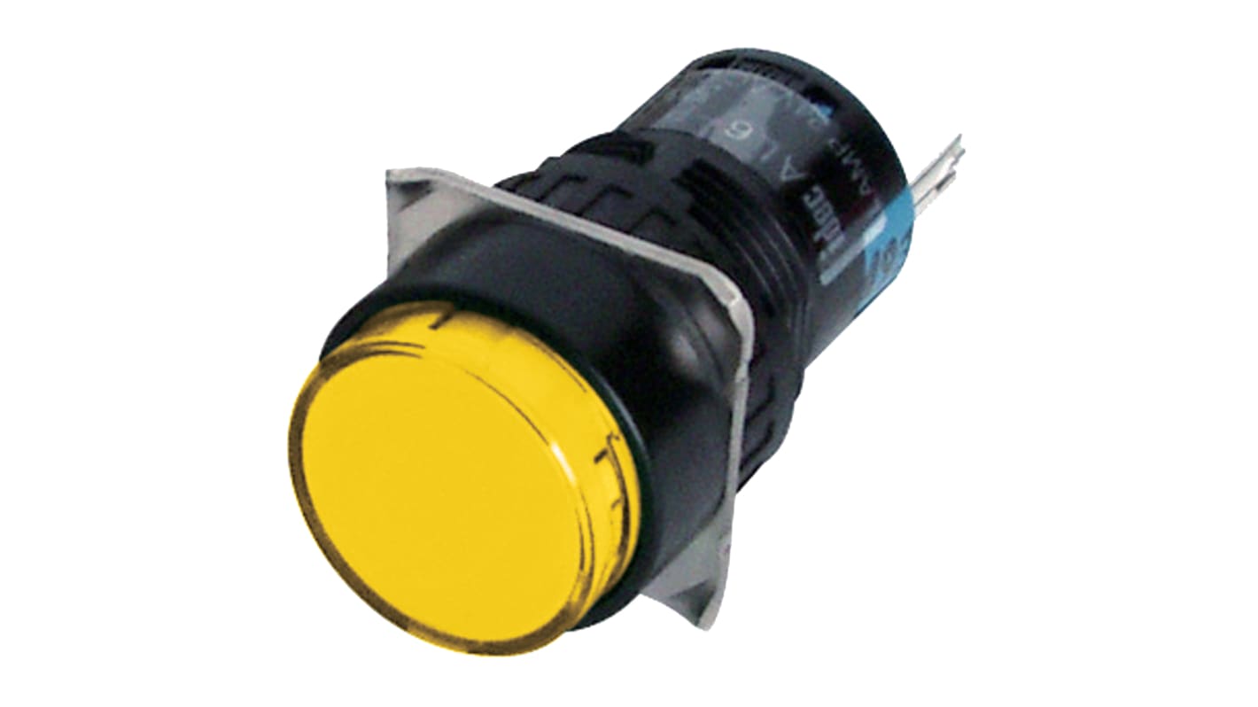 Idec Yellow Panel Mount Indicator, 16mm Mounting Hole Size