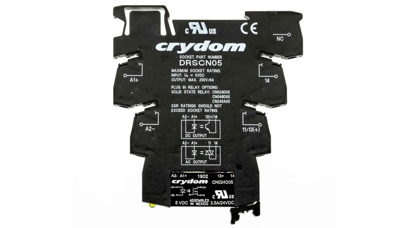 Sensata / Crydom DIN Rail Solid State Interface Relay, 3.5 A Max Load, 24 V dc Max Load, 12 V dc Max Control