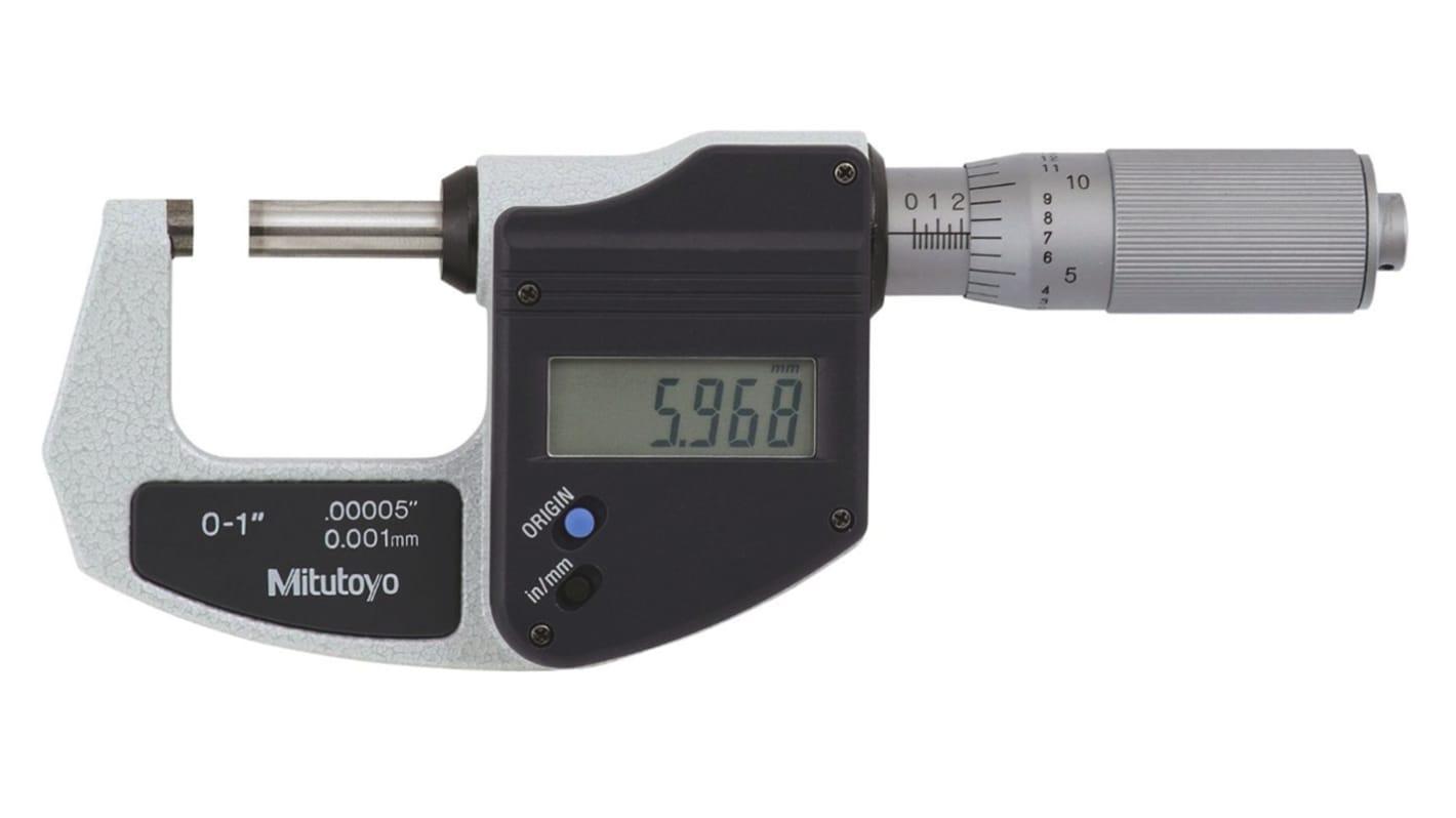 Mitutoyo 293-831-30 External Micrometer, Range 0 mm →25 mm