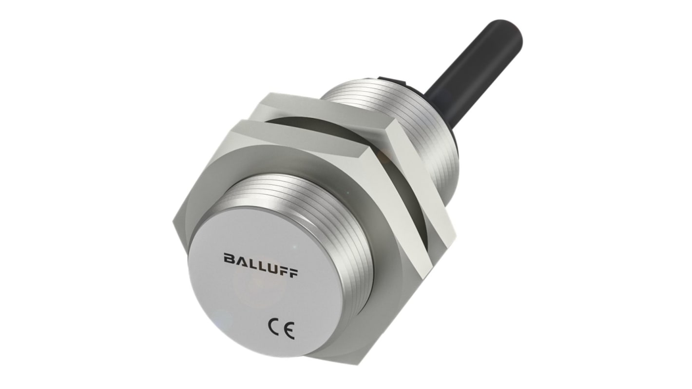 BALLUFF BES Series Inductive Barrel-Style Inductive Proximity Sensor, M18 x 1, 8mm Detection, NPN Output, 10 →