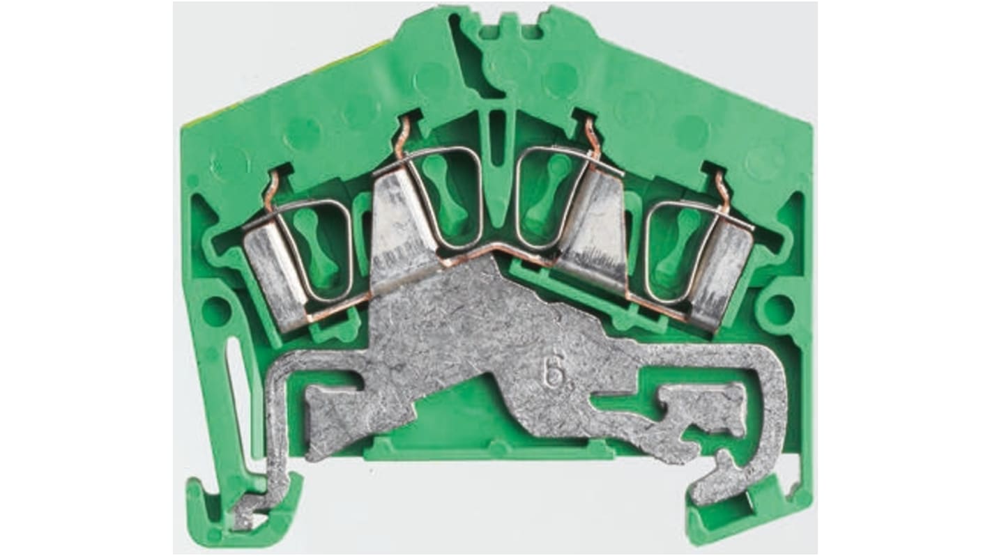 Weidmuller 2-Way ZPE 2.5-2 Earth Terminal Block, 26 → 12 AWG Wire, Clamp, Wemid Housing