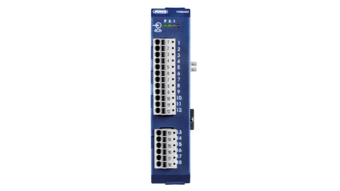 Jumo Analog Input Module for use with variTRON, 0.88 x 4.07 x 3.99 in, Systembus, Analogue, variTRON