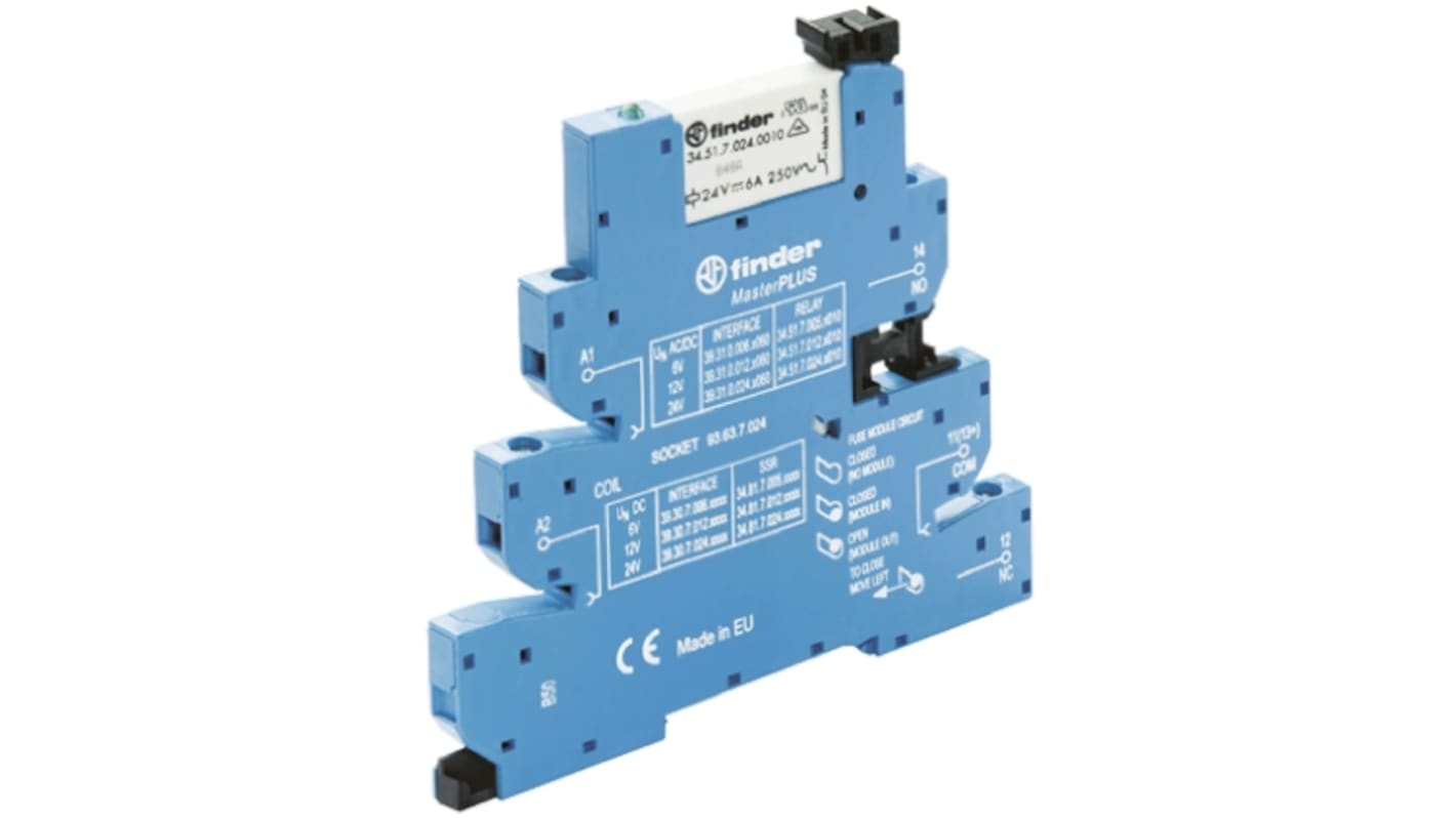 Finder  DIN Rail Mount Interface Relay, 12V ac/dc Coil, SPDT