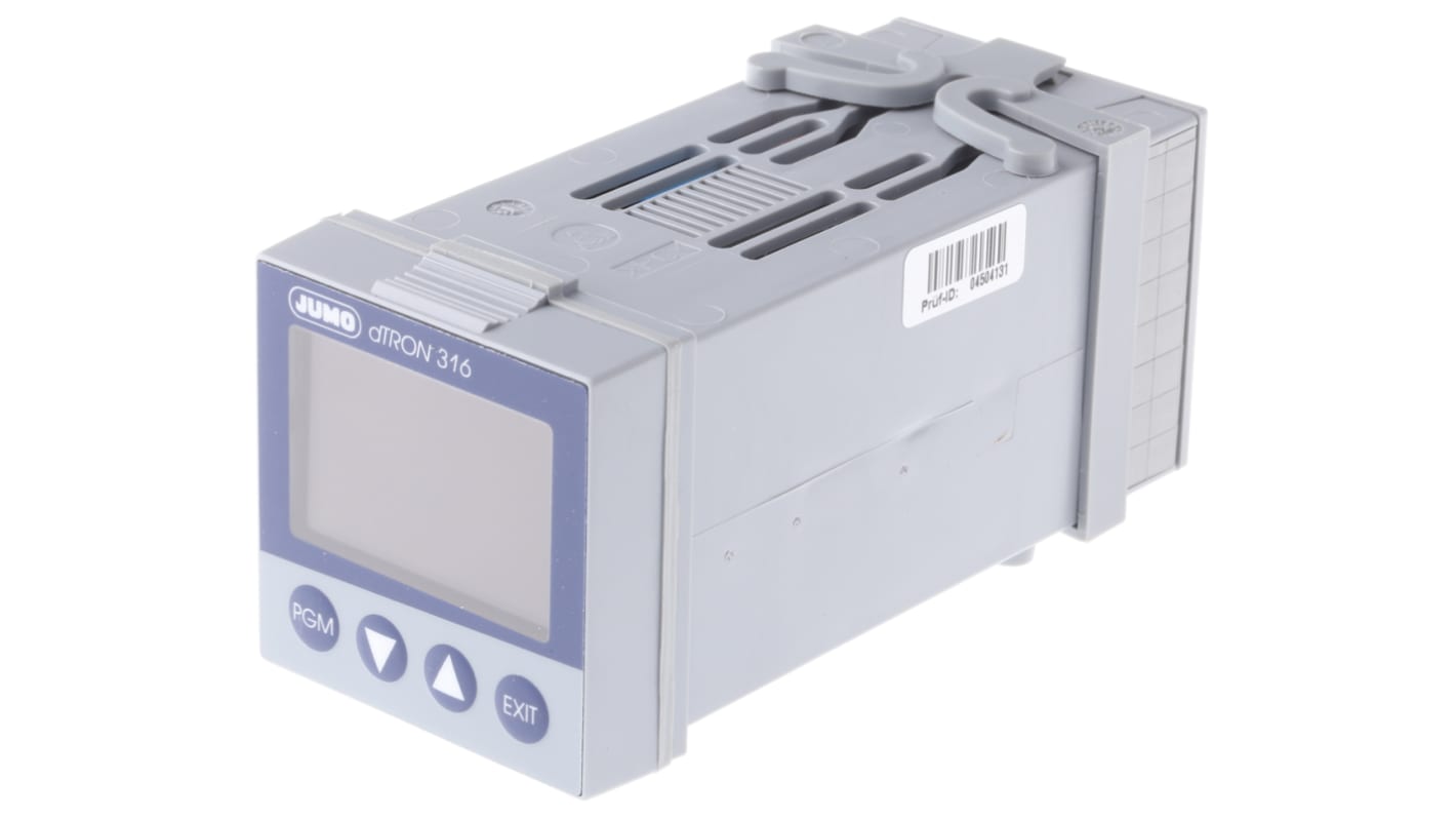 Jumo dTRON PID Temperature Controller, 48 x 48 (1/16 DIN)mm 1 (Analogue) Input, 4 Output Logic, Relay, 110 → 240