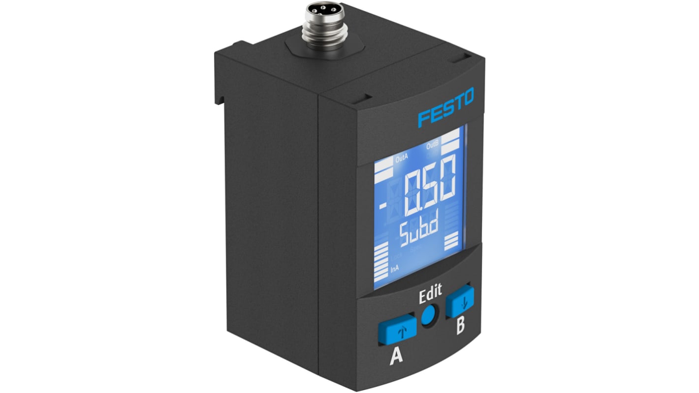 Festo Pressure Sensor ISO8573-1:2010, 30V dc, IP65, IP67 0 bar